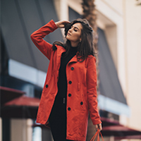 Red Velvet Women's Coat