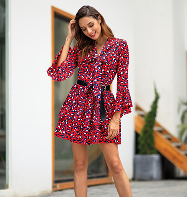 Ciara Soft Dress - Red Print